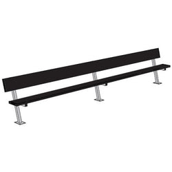 Jaypro Sports Outdoor Player Benches - Surface Mount - Aluminum Team Bench with Seat Back - 15', Powder Coated (PB-20SMPC)