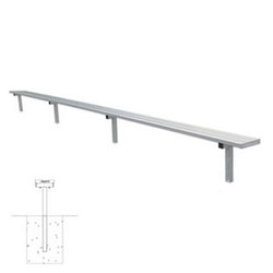 Jaypro Sports Outdoor Player Benches - In Ground - Aluminum Team Bench - 21' (PB-5PI)