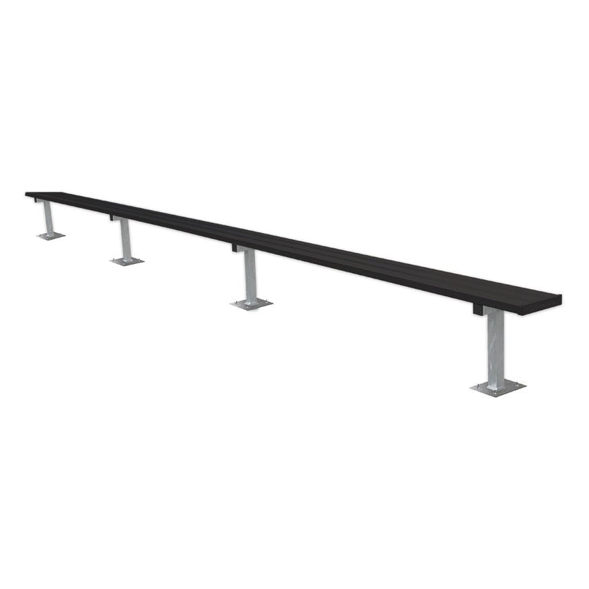 Jaypro Sports Outdoor Player Benches - Surface Mount - Aluminum Team Bench - 21', Powder Coated (PB - 5SMPC) - SchoolOutlet