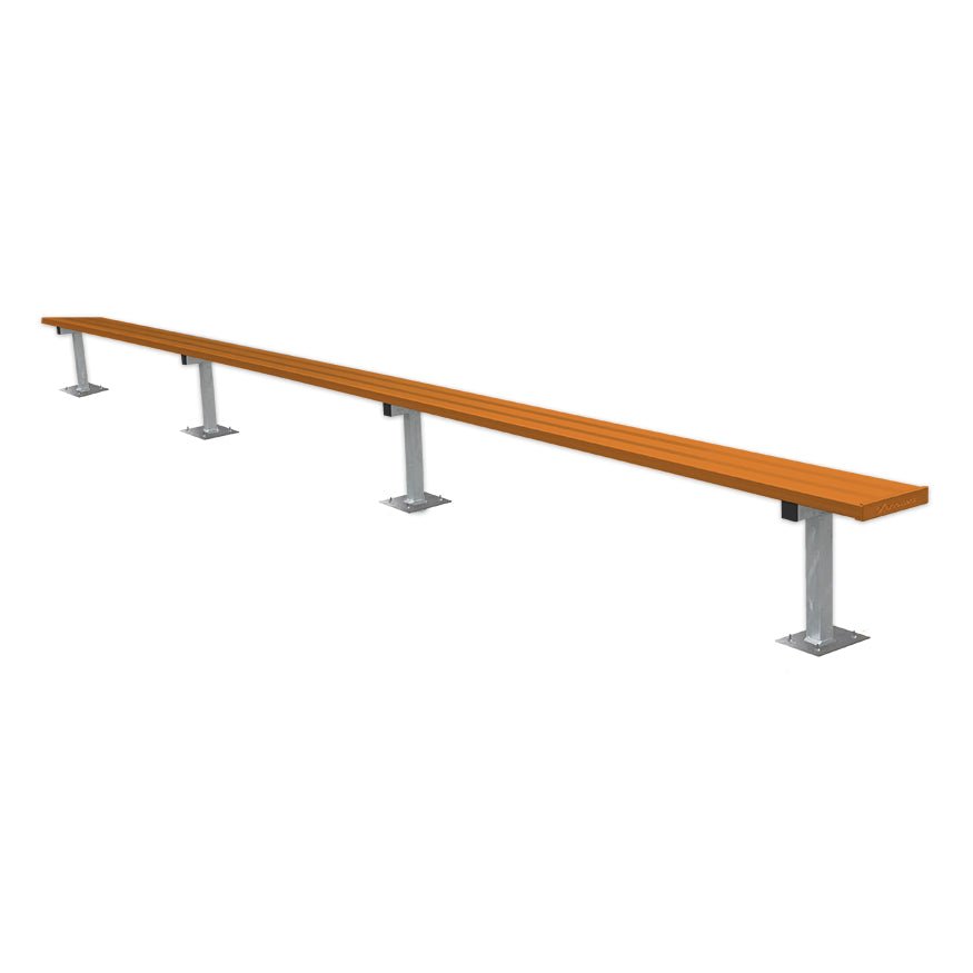 Jaypro Sports Outdoor Player Benches - Surface Mount - Aluminum Team Bench - 21', Powder Coated (PB - 5SMPC) - SchoolOutlet