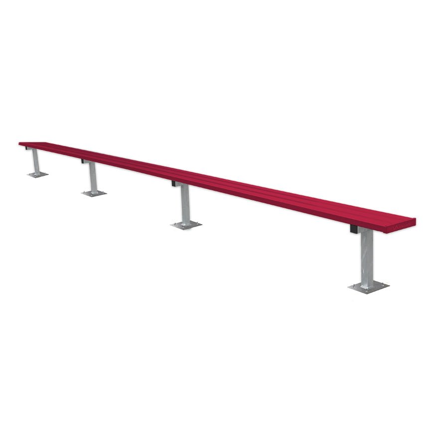 Jaypro Sports Outdoor Player Benches - Surface Mount - Aluminum Team Bench - 21', Powder Coated (PB - 5SMPC) - SchoolOutlet