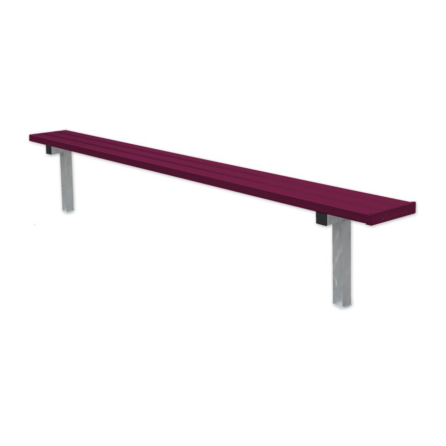 Jaypro Sports Outdoor Player Benches - In Ground - Aluminum Team Bench - 7.5', Powder Coated (PB - 75PIPC) - SchoolOutlet