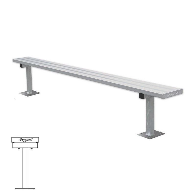 Jaypro Sports Outdoor Player Benches - Surface Mount - Aluminum Team Bench - 7.5' (PB - 75SM) - SchoolOutlet