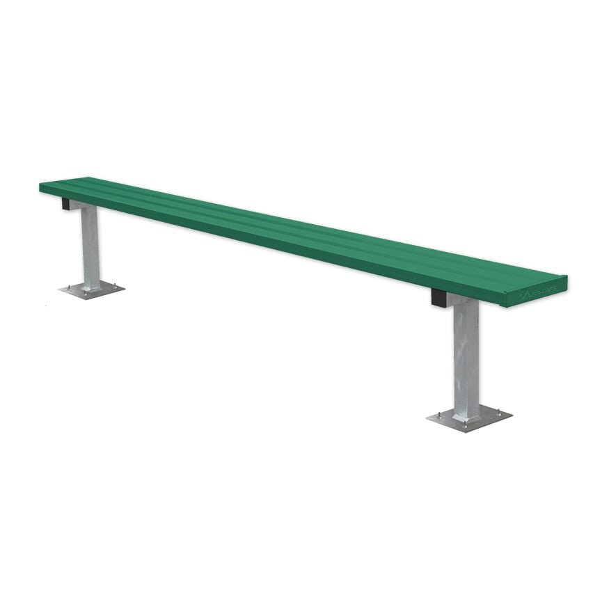 Jaypro Sports Outdoor Player Benches - Surface Mount - Aluminum Team Bench - 7.5', Powder Coated (PB - 75SMPC) - SchoolOutlet