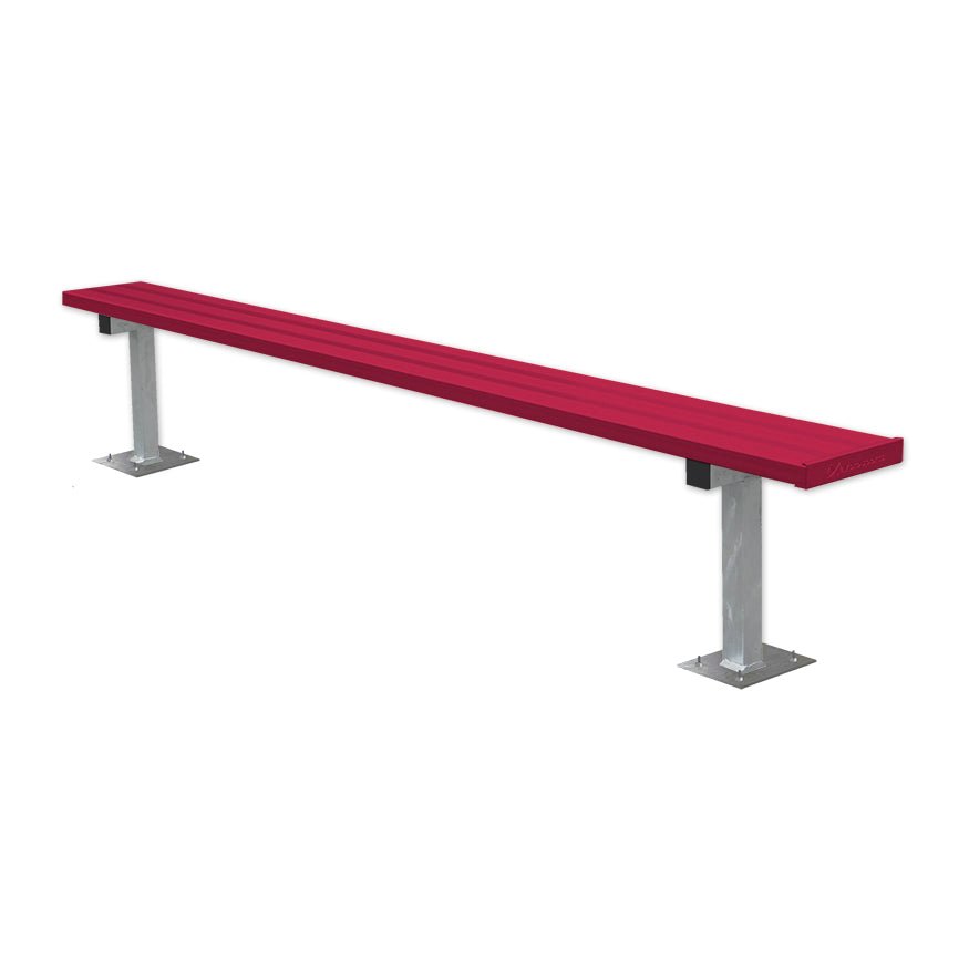 Jaypro Sports Outdoor Player Benches - Surface Mount - Aluminum Team Bench - 7.5', Powder Coated (PB - 75SMPC) - SchoolOutlet