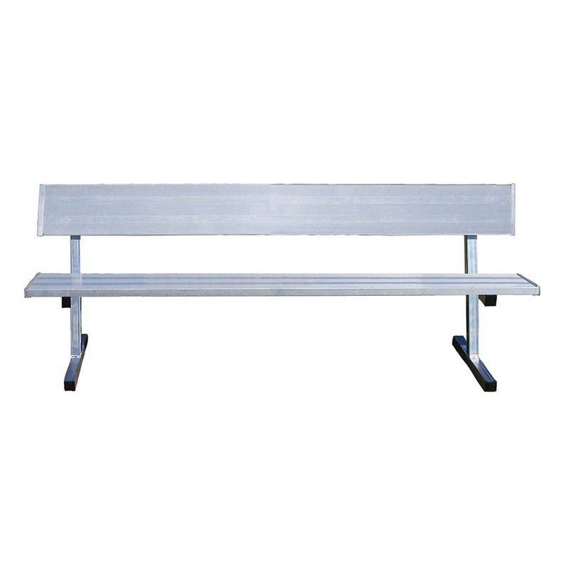 Jaypro Sports Outdoor Player Benches - Portable - Aluminum Team Bench with Seat Back - 7.5' (PB - 80) - SchoolOutlet