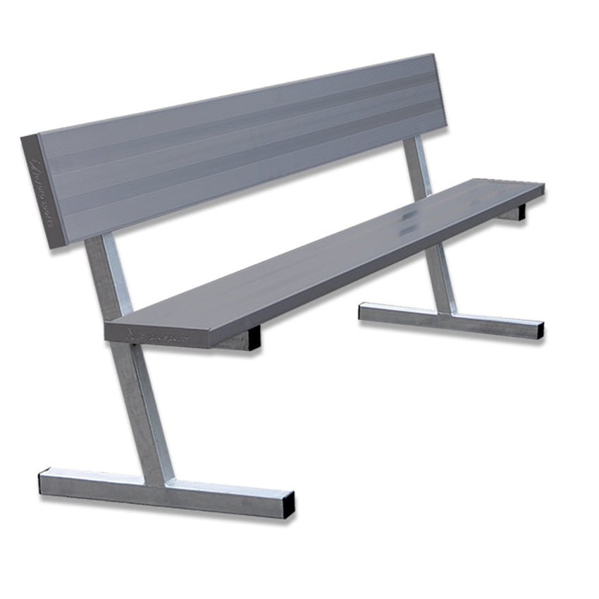 Jaypro Sports Outdoor Player Benches - Portable - Aluminum Team Bench with Seat Back - 7.5', Powder Coated (PB - 80PC) - SchoolOutlet