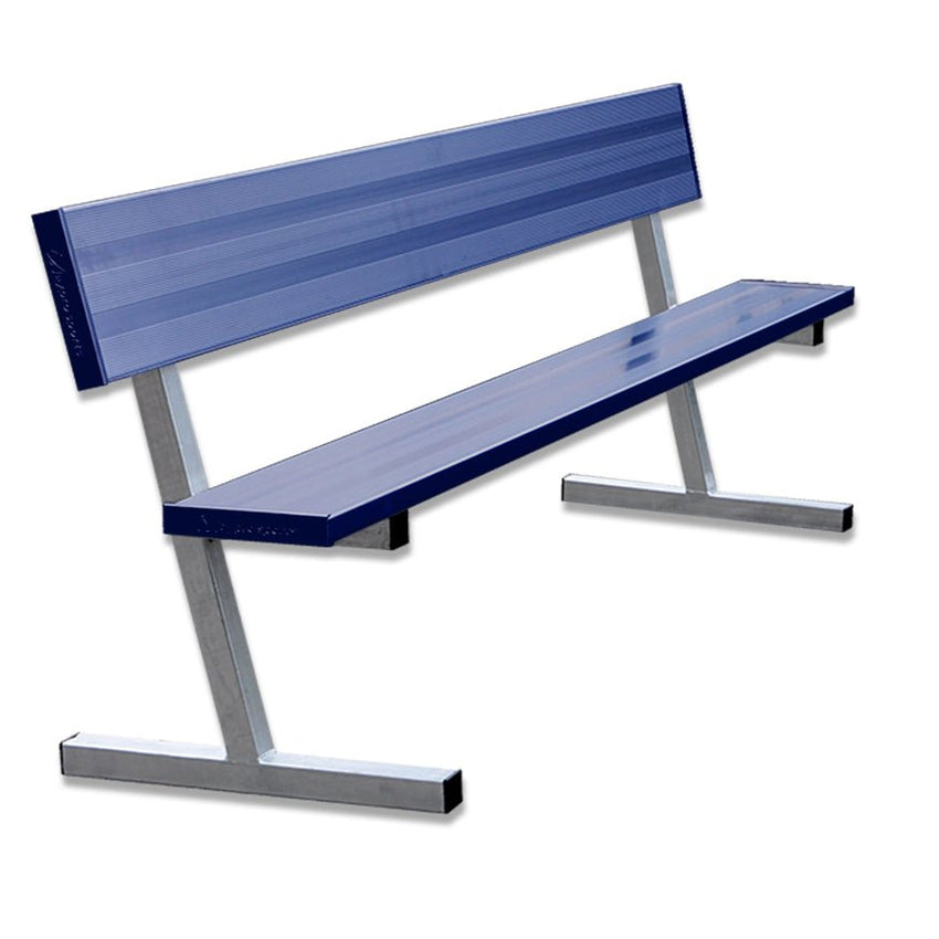 Jaypro Sports Outdoor Player Benches - Portable - Aluminum Team Bench with Seat Back - 7.5', Powder Coated (PB - 80PC) - SchoolOutlet