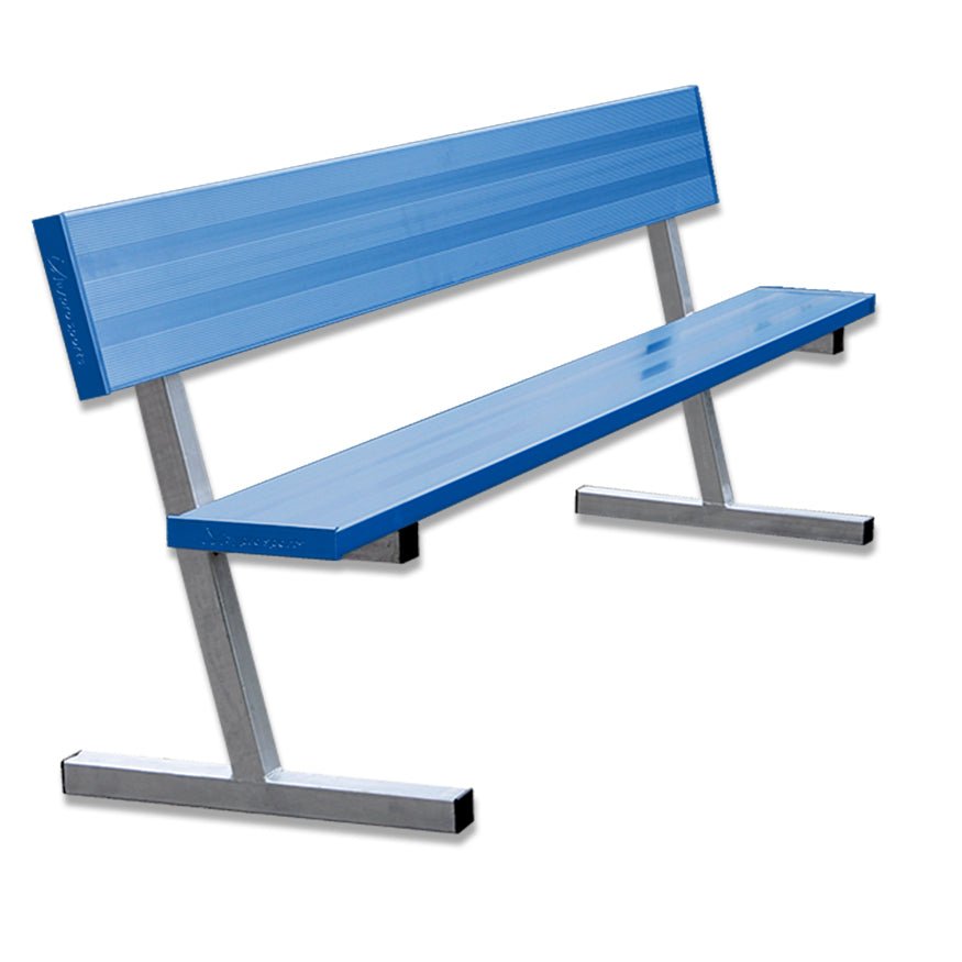 Jaypro Sports Outdoor Player Benches - Portable - Aluminum Team Bench with Seat Back - 7.5', Powder Coated (PB - 80PC) - SchoolOutlet