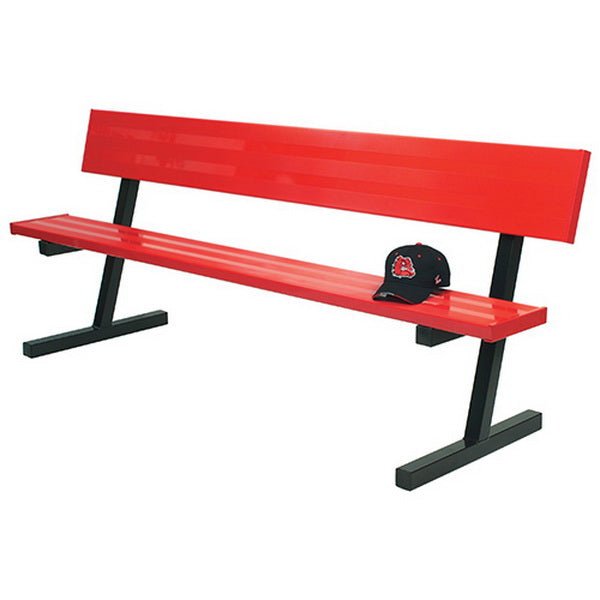 Jaypro Sports Outdoor Player Benches - Portable - Aluminum Team Bench with Seat Back - 7.5', Powder Coated (PB - 80PC) - SchoolOutlet