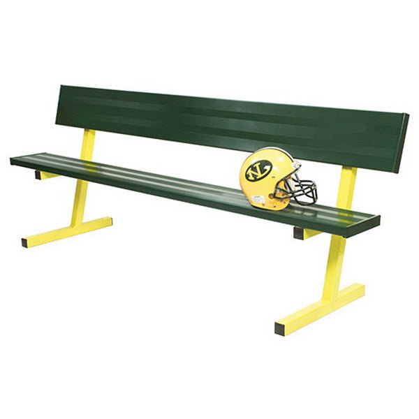 Jaypro Sports Outdoor Player Benches - Portable - Aluminum Team Bench with Seat Back - 7.5', Powder Coated (PB - 80PC) - SchoolOutlet