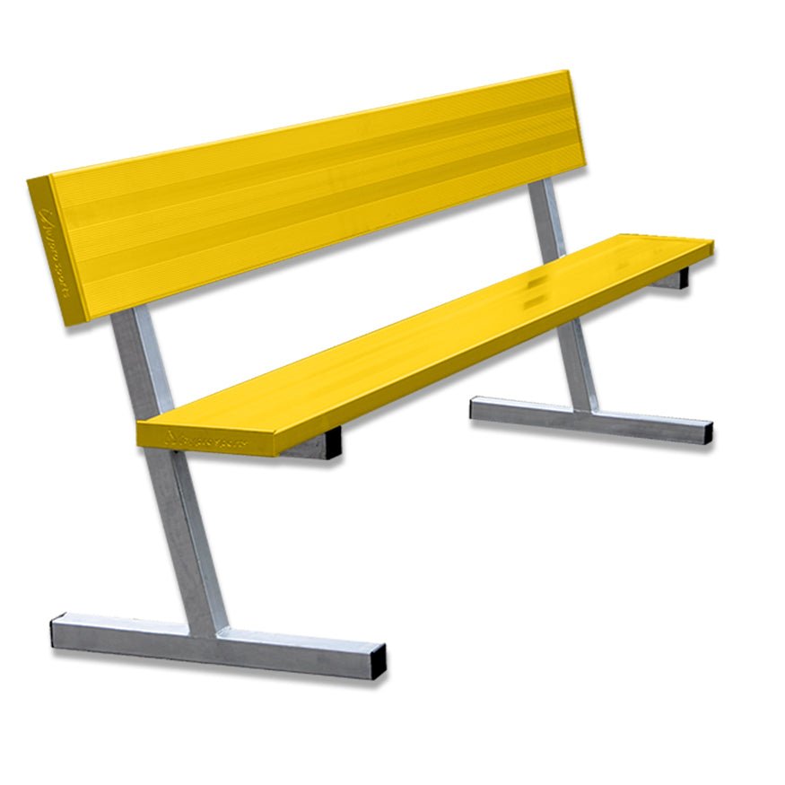 Jaypro Sports Outdoor Player Benches - Portable - Aluminum Team Bench with Seat Back - 7.5', Powder Coated (PB - 80PC) - SchoolOutlet