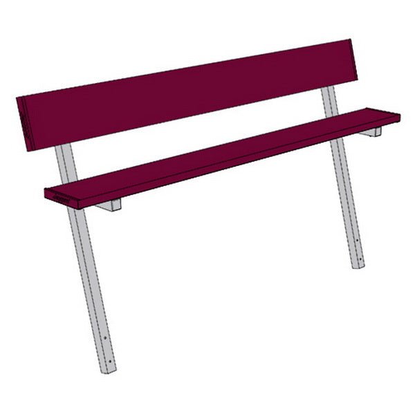 Jaypro Sports Outdoor Player Benches - In Ground - Aluminum Team Bench with Seat Back - 7.5', Powder Coated (PB - 80PIPC) - SchoolOutlet