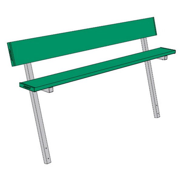 Jaypro Sports Outdoor Player Benches - In Ground - Aluminum Team Bench with Seat Back - 7.5', Powder Coated (PB - 80PIPC) - SchoolOutlet