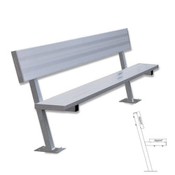 Jaypro Sports Outdoor Player Benches - Surface Mount- Aluminum Team Bench with Seat Back - 7.5' (PB-80SM)