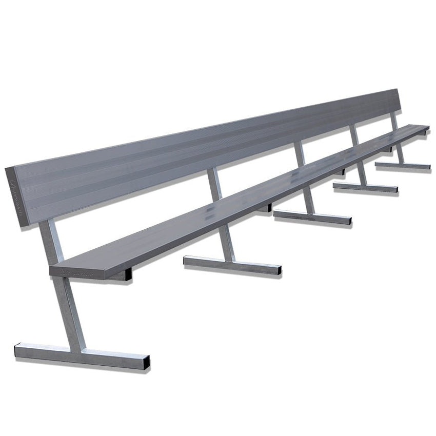 Jaypro Sports Outdoor Player Benches - Portable - Aluminum Team Bench with Seat Back - 27', Powder Coated (PB - 90PC) - SchoolOutlet