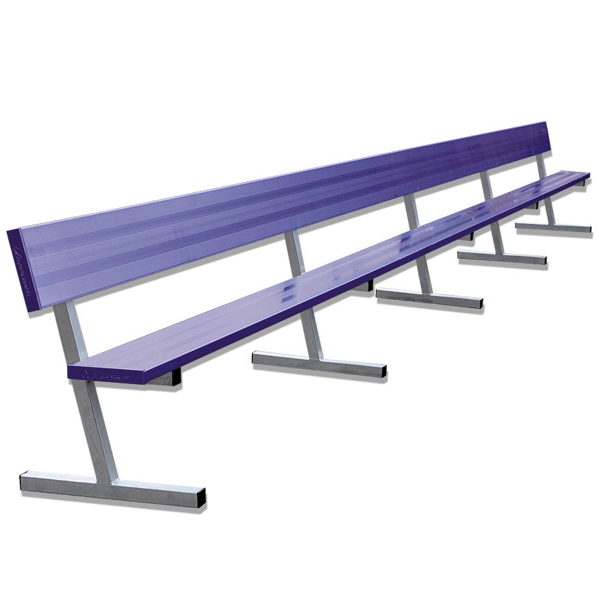 Jaypro Sports Outdoor Player Benches - Portable - Aluminum Team Bench with Seat Back - 27', Powder Coated (PB - 90PC) - SchoolOutlet