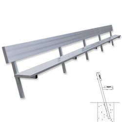 Jaypro Sports Outdoor Player Benches - In Ground - Aluminum Team Bench with Seat Back - 27' (PB-90PI)