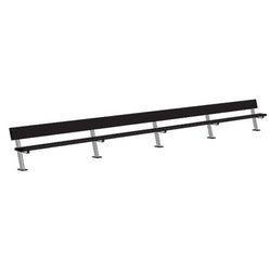 Jaypro Sports Outdoor Player Benches - Surface Mount - Aluminum Team Bench with Seat Back- 27', Powder Coated (PB-90SMPC)