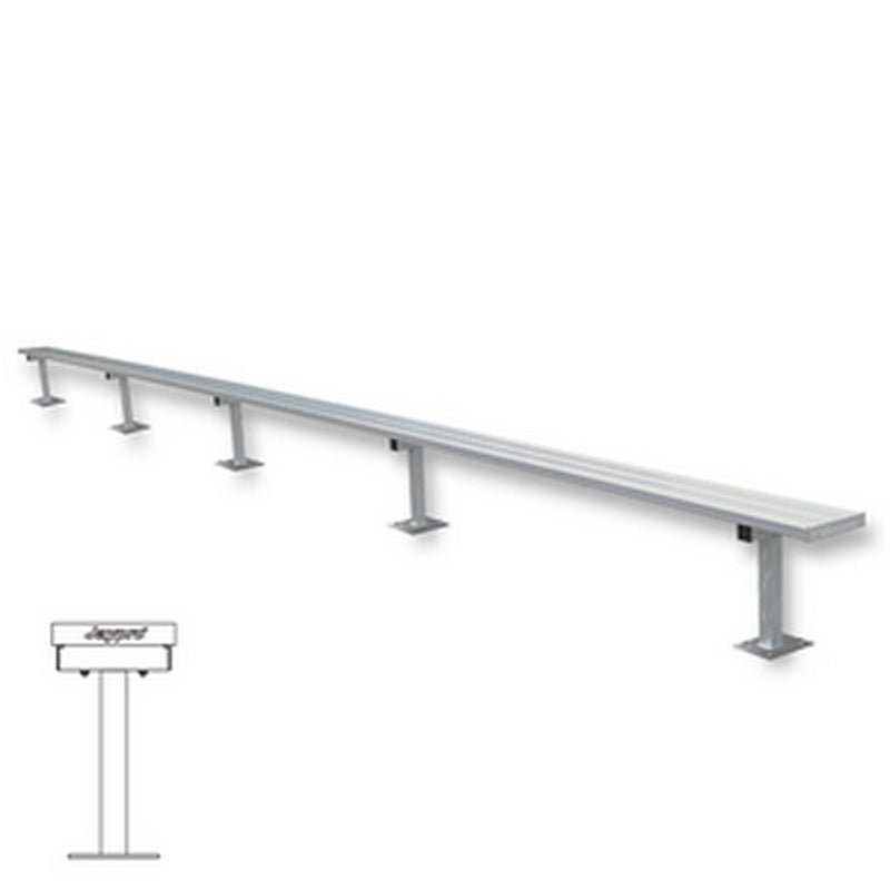 Jaypro Sports Outdoor Player Benches - Surface Mount - Aluminum Team Bench - 27' (PB - 95SM) - SchoolOutlet