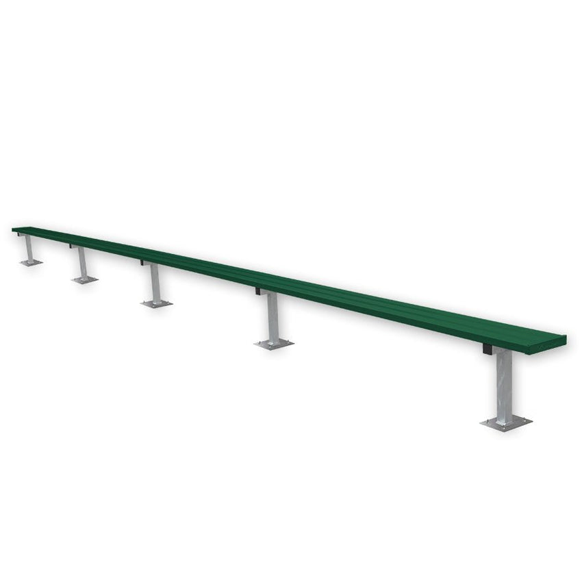 Jaypro Sports Outdoor Player Benches - Surface Mount - Aluminum Team Bench - 27', Powder Coated (PB - 95SMPC) - SchoolOutlet