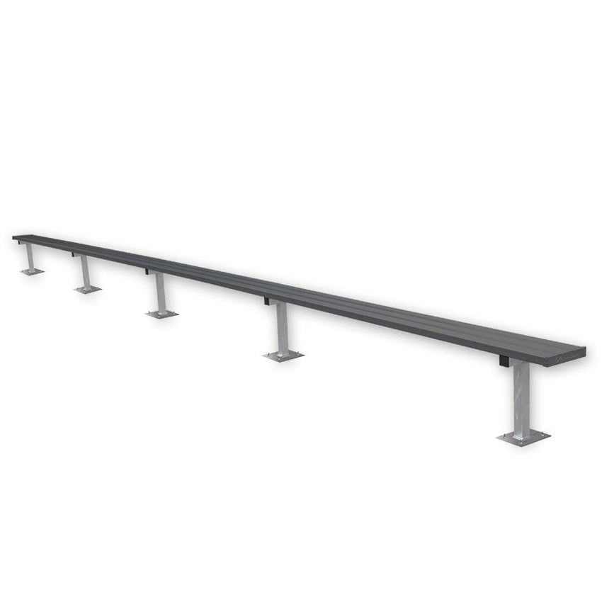 Jaypro Sports Outdoor Player Benches - Surface Mount - Aluminum Team Bench - 27', Powder Coated (PB - 95SMPC) - SchoolOutlet