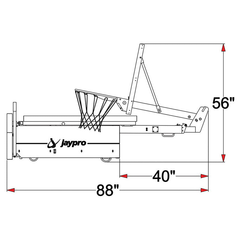 Jaypro Sports Basketball System - Recreational Portable, Indoor, (48 in. Board Extension) - 48" Acrylic Backboard (PBB - 200) - SchoolOutlet