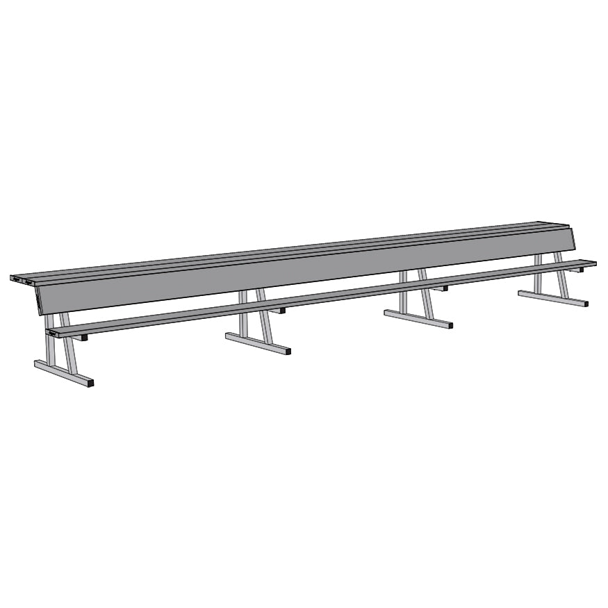 Jaypro Sports Outdoor Player Benches - Portable - Player Bench with Seat Back and Shelf - 21', Powder Coated (PBS - 10PC) - SchoolOutlet