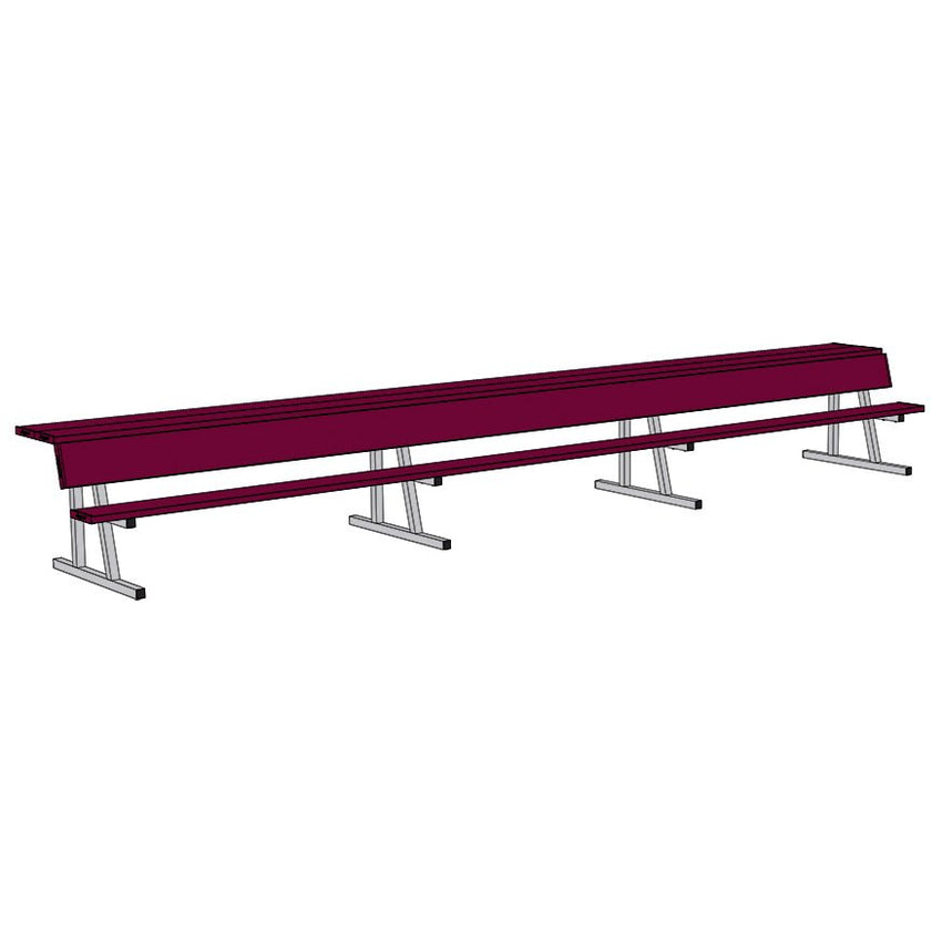 Jaypro Sports Outdoor Player Benches - Portable - Player Bench with Seat Back and Shelf - 21', Powder Coated (PBS - 10PC) - SchoolOutlet