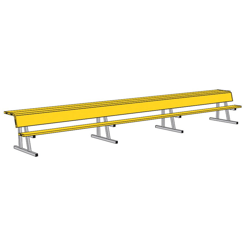 Jaypro Sports Outdoor Player Benches - Portable - Player Bench with Seat Back and Shelf - 21', Powder Coated (PBS - 10PC) - SchoolOutlet