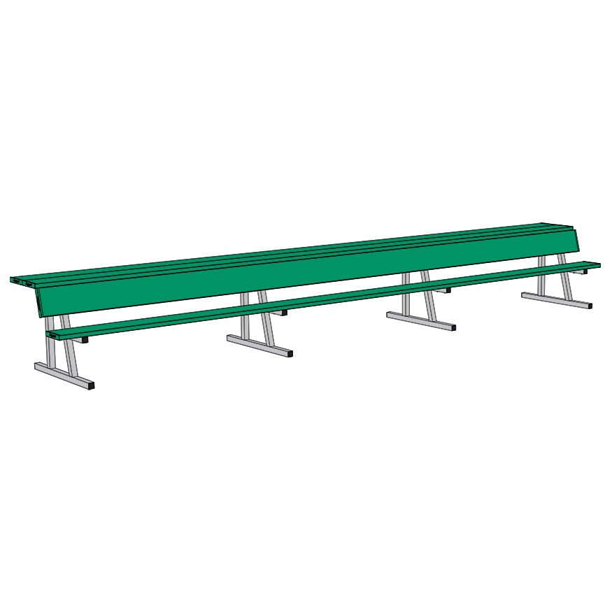 Jaypro Sports Outdoor Player Benches - Portable - Player Bench with Seat Back and Shelf - 15', Powder Coated (PBS - 20PC) - SchoolOutlet