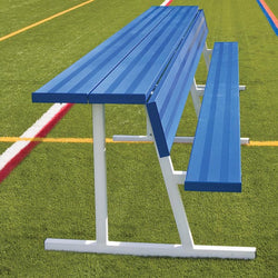 Jaypro Sports Outdoor Player Benches - Portable - Player Bench with Seat Back and Shelf - 15', Powder Coated (PBS-20PC)