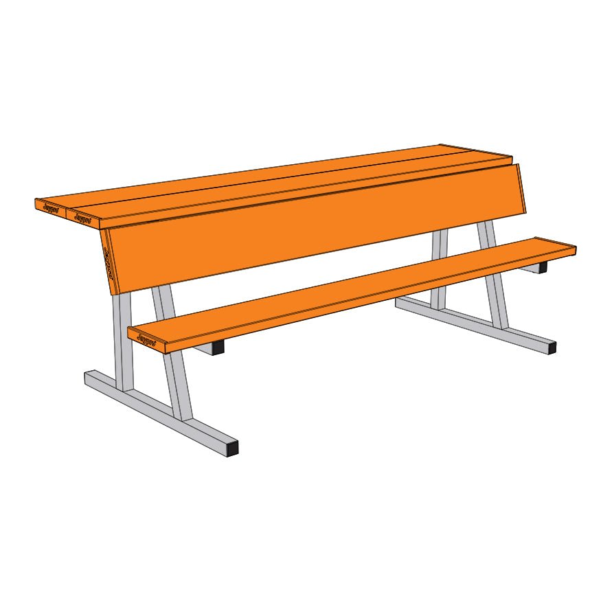 Jaypro Sports Outdoor Player Benches - Portable - Player Bench with Seat Back and Shelf - 7.5', Powder Coated (PBS - 80PC) - SchoolOutlet