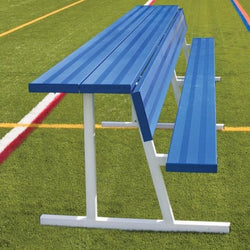 Jaypro Sports Outdoor Player Benches - Portable - Player Bench with Seat Back and Shelf - 7.5', Powder Coated (PBS-80PC)