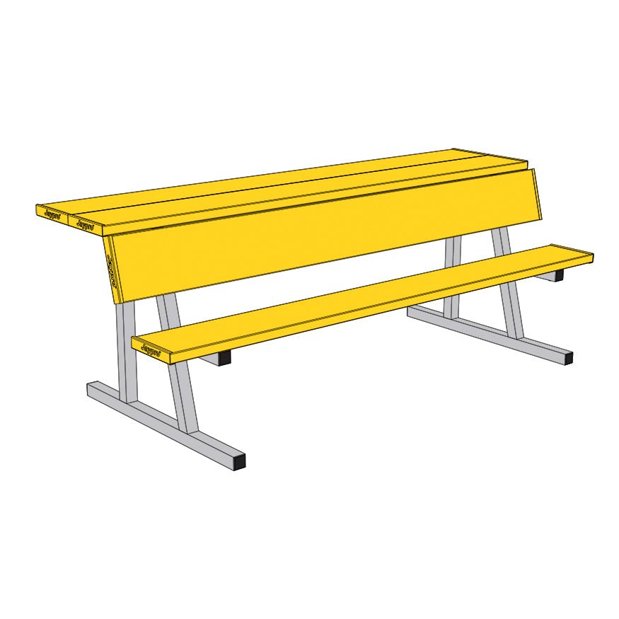 Jaypro Sports Outdoor Player Benches - Portable - Player Bench with Seat Back and Shelf - 7.5', Powder Coated (PBS - 80PC) - SchoolOutlet