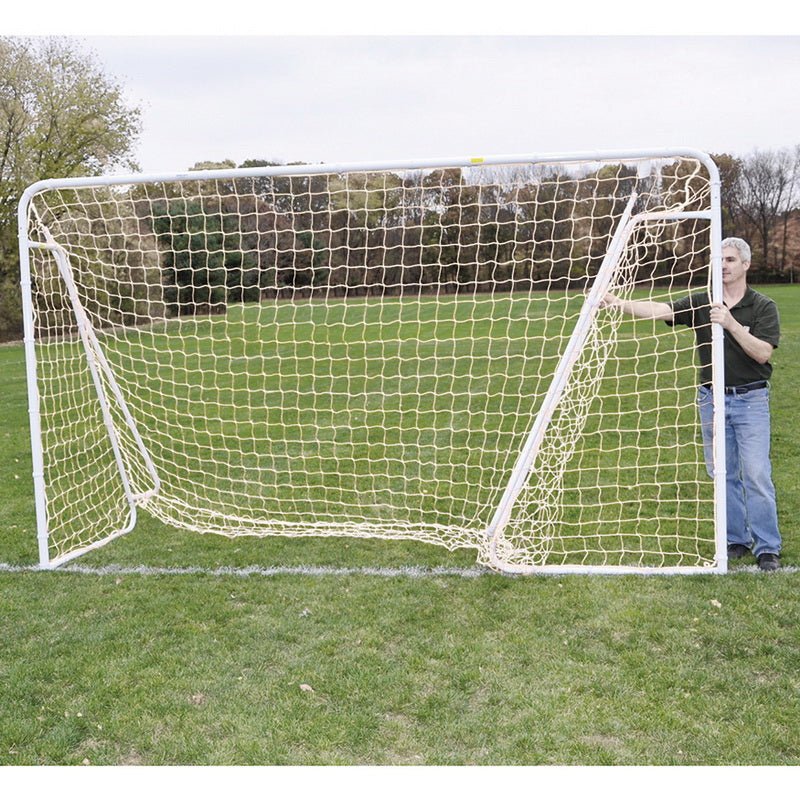 Jaypro Sports Soccer Goal - Portable - Steel Folding Soccer Goal - White - 7' H x 12' W x 4' D (SFG - 14HP) - SchoolOutlet