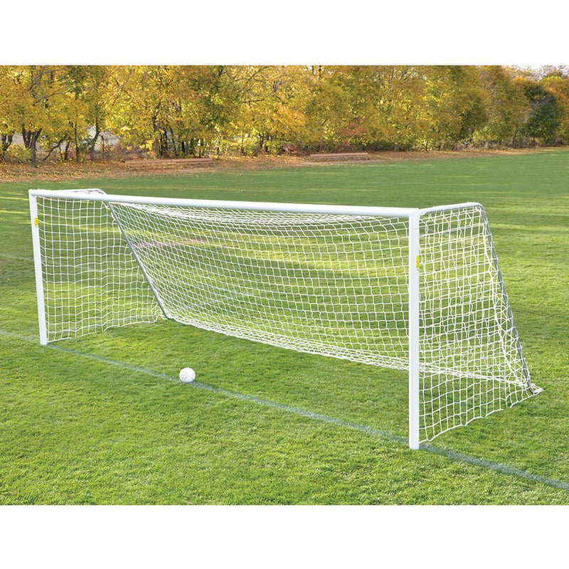 Jaypro Sports Soccer Goal - Classic Official Round Goal - Semi - Permanent with Standard Backstays - 8' H x 24' W x 4' B x 10' D - Set of - 2 (SGP - 440) - SchoolOutlet