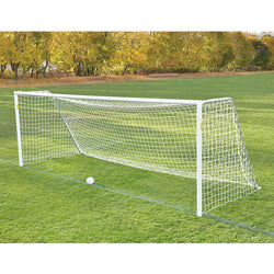 Jaypro Sports Soccer Goal- Classic Official Round Goal - Semi-Permanent with Standard Backstays - 8' H x 24' W x 4' B x 10' D - Set of-2 (SGP-440)