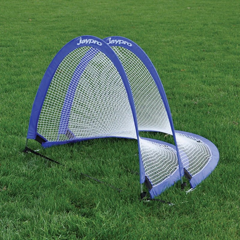 Jaypro Sports Soccer Goal - Pop - Up Trainers with Bag , Blue - 3'4" H x 6' W x 3'4" D - Set of 2 (SGPU7240B) - SchoolOutlet