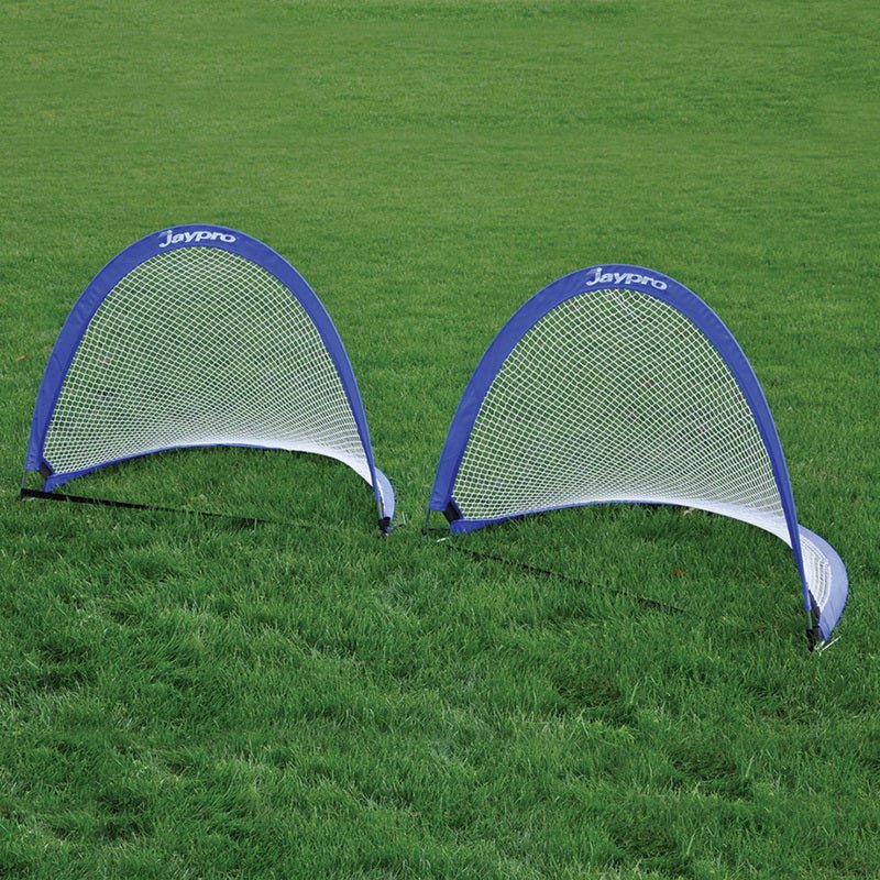 Jaypro Sports Soccer Goal - Pop - Up Trainers with Bag , Blue - 3'4" H x 6' W x 3'4" D - Set of 2 (SGPU7240B) - SchoolOutlet