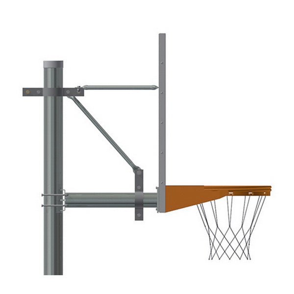 Jaypro Basketball System - Straight Post (4.5" Pole with 4 ft. Offset) - 72" Perforated Aluminum Backboard (SPA4 - ALP - XX) - SchoolOutlet