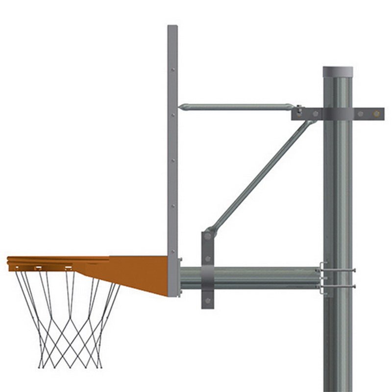 Jaypro Basketball System - Straight Post (4.5" Pole with 4 ft. Offset) - 36" Aluminum Fan Backboard (SPA4 - FABT - XX) - SchoolOutlet