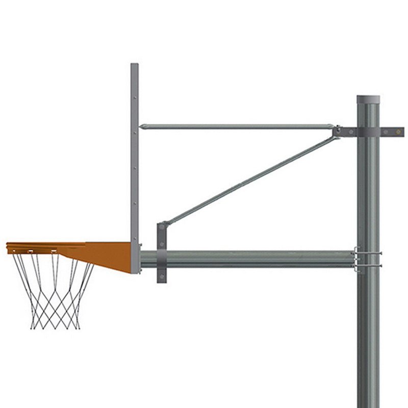 Jaypro Basketball System - Straight Post (5 - 9/16" Pole with 6 ft. Offset) - 72" Acrylic Backboard (SPA6 - AC - XX) - SchoolOutlet