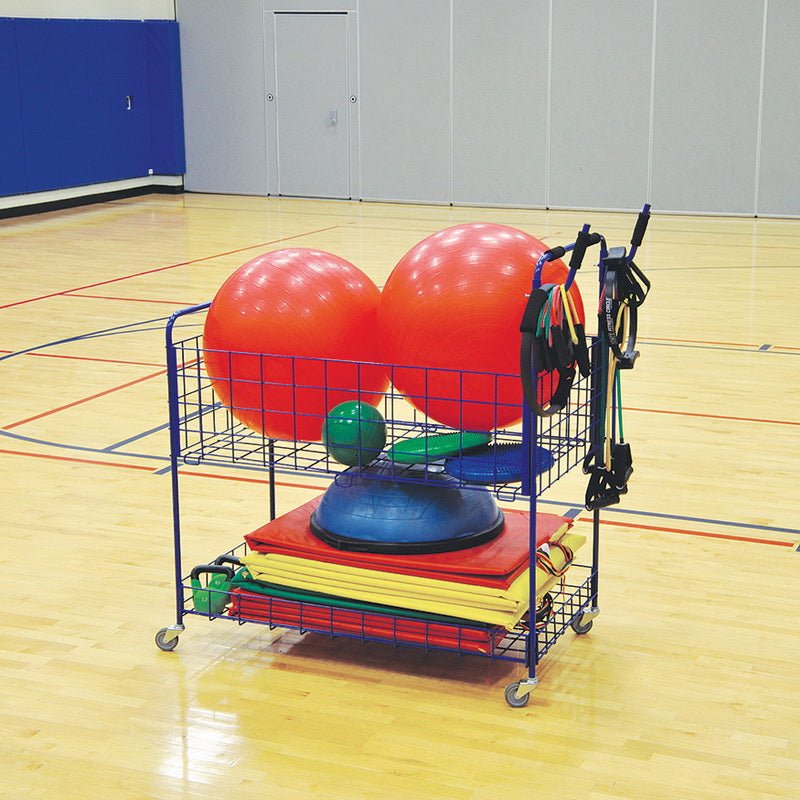 Jaypro Sports Ball Cart - ToteMaster Open Top Storage Cart, 33 Ball - Blue (TE - PE01) - SchoolOutlet