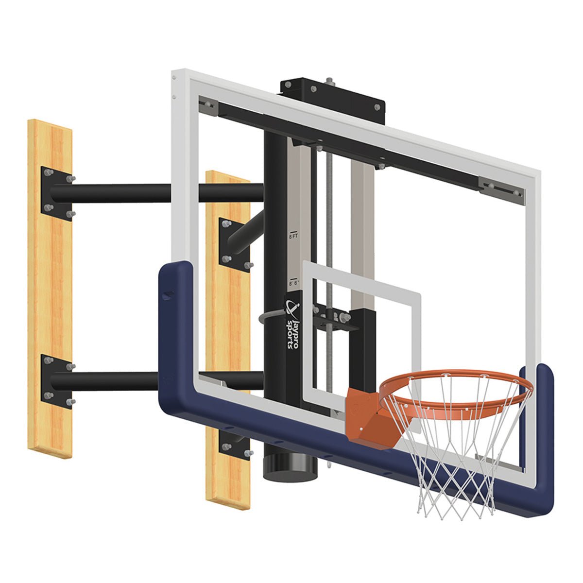 Jaypro Sports Basketball System - Wall Mount Basketball Shooting Station with Height Adjuster (WMWH) - SchoolOutlet