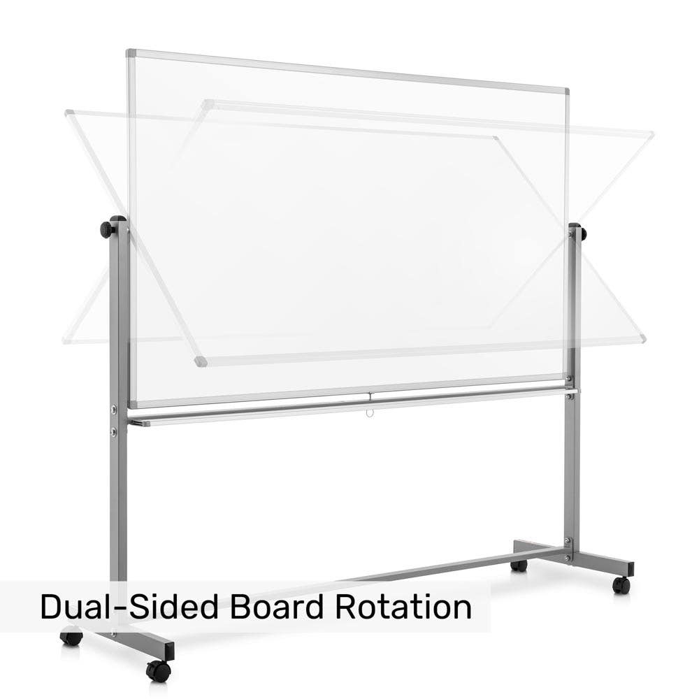 Luxor 72"W x 40"H Mobile Porcelain Board (DEMW002) - SchoolOutlet