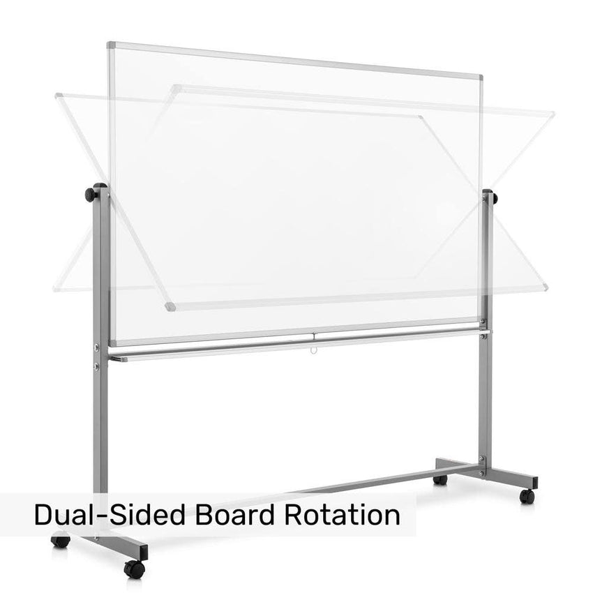 Luxor 72"W x 40"H Mobile Porcelain Board (DEMW002) - SchoolOutlet