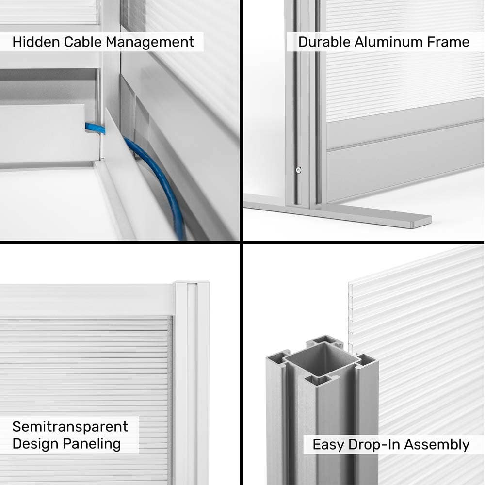 Luxor Modular Wall 70"W x 48"H - Corrugated Plastic with Gray Frame (PPWL009) - SchoolOutlet