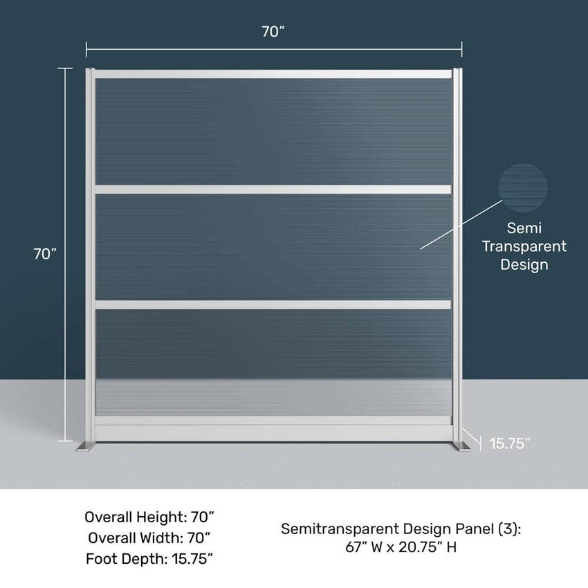 Luxor Modular Wall 70"W x 70"H - Corrugated Plastic with Gray Frame (PPWL010) - SchoolOutlet