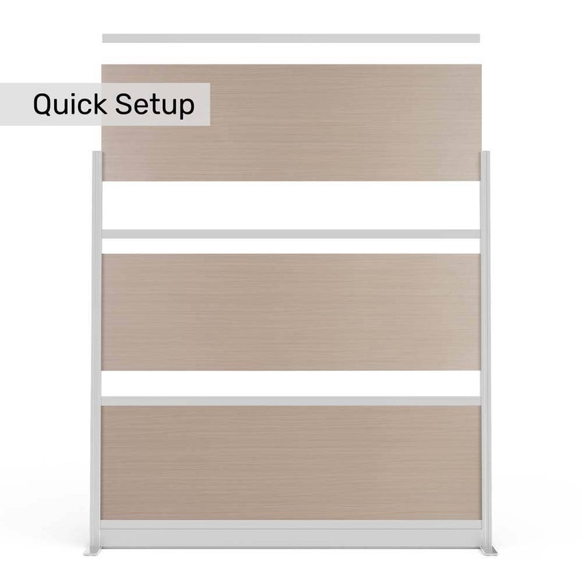 Luxor Modular Wall 70"W x 70"H - White Oak Laminated with Gray Frame (PPWL012) - SchoolOutlet